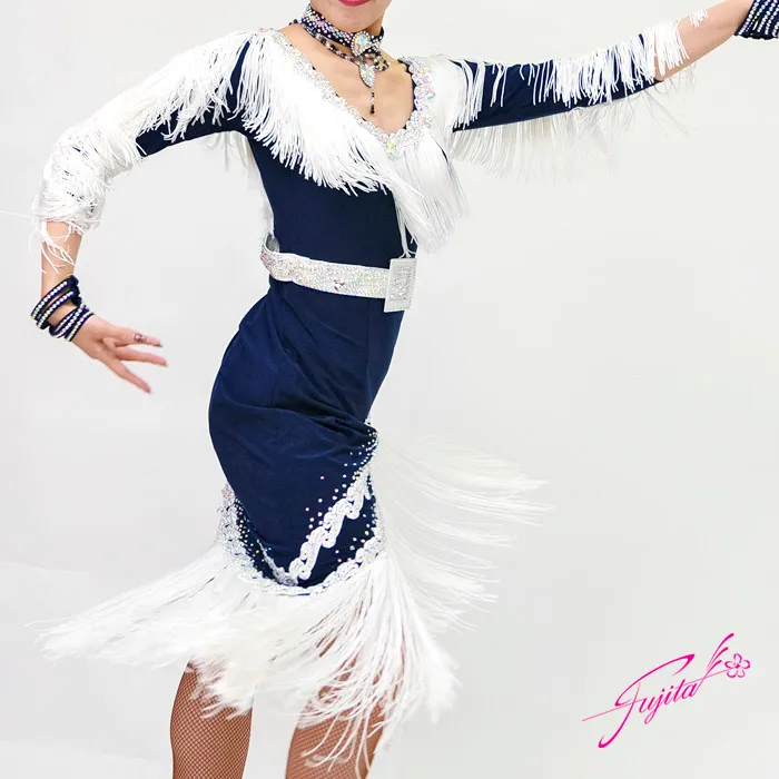 ラテンドレス ラテンワンピース ダンス衣装 フリンジ オーダーメイド